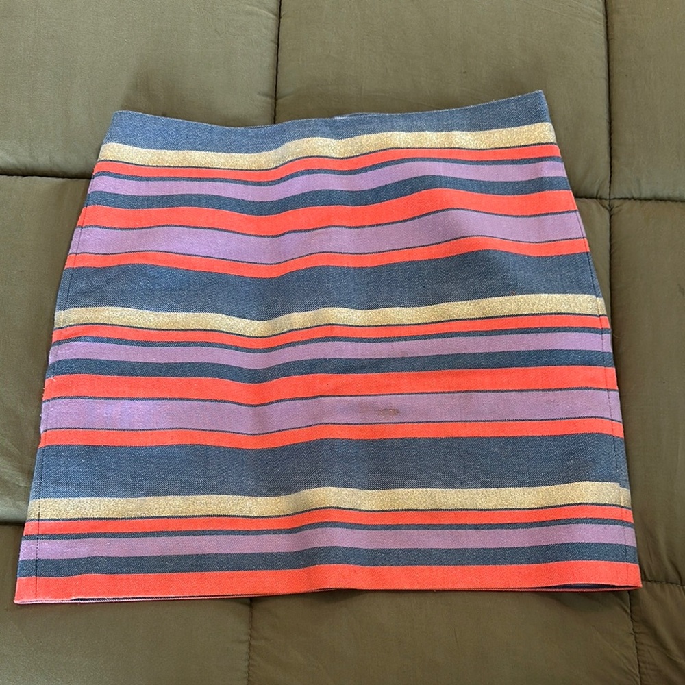 J. Crew Pink and Blue Mini Pencil Skirt Resort Wear